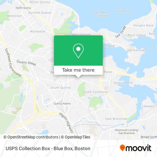 Mapa de USPS Collection Box - Blue Box