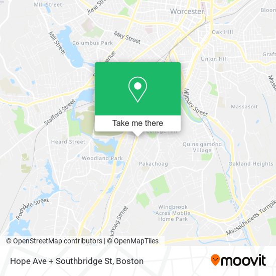 Mapa de Hope Ave + Southbridge St