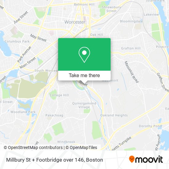 Mapa de Millbury St + Footbridge over 146