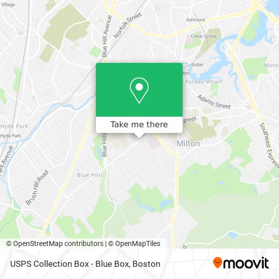 USPS Collection Box - Blue Box map