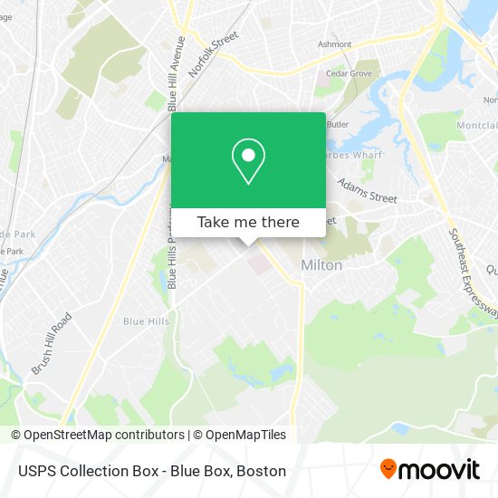 USPS Collection Box - Blue Box map