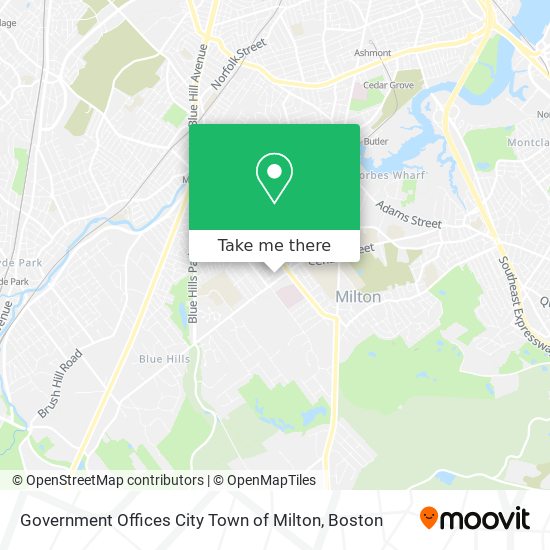 Government Offices City Town of Milton map