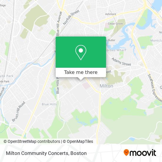 Milton Community Concerts map