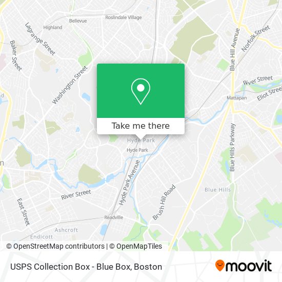 USPS Collection Box - Blue Box map