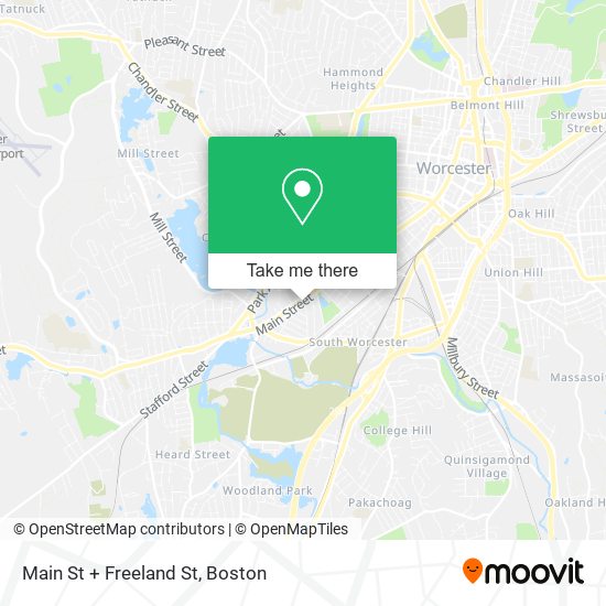 Main St + Freeland St map