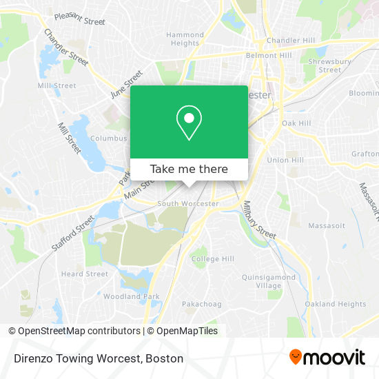 Direnzo Towing Worcest map