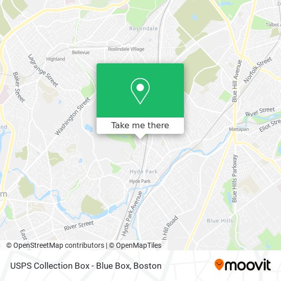 USPS Collection Box - Blue Box map