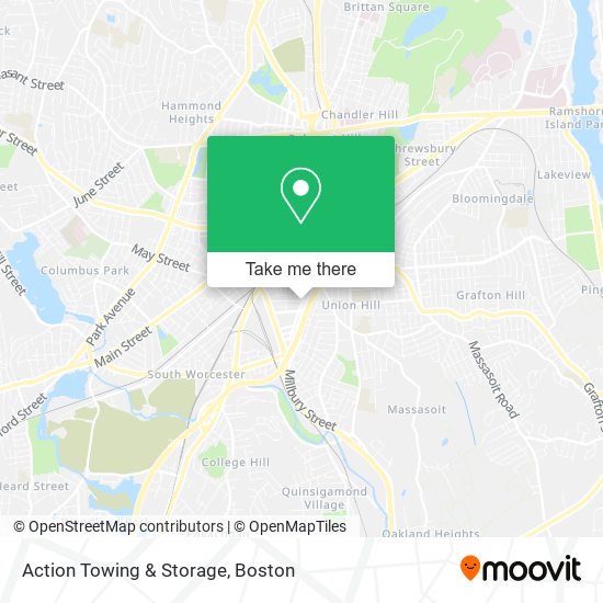 Action Towing & Storage map