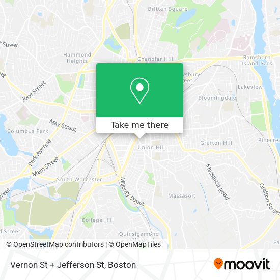 Vernon St + Jefferson St map