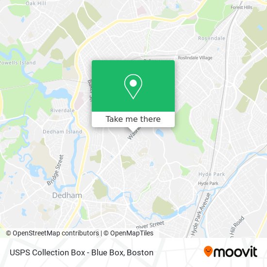 Mapa de USPS Collection Box - Blue Box