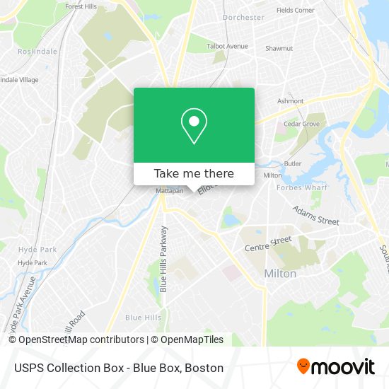 Mapa de USPS Collection Box - Blue Box