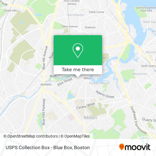 Mapa de USPS Collection Box - Blue Box