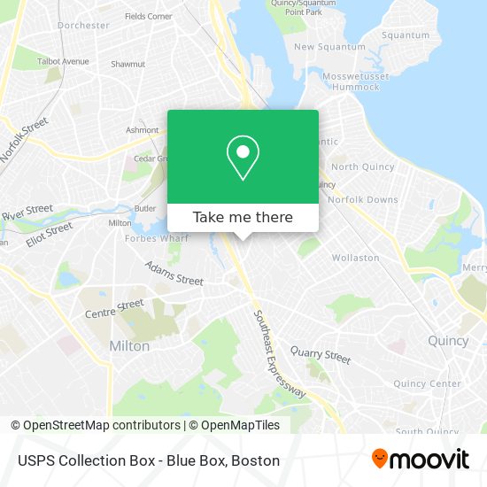 Mapa de USPS Collection Box - Blue Box