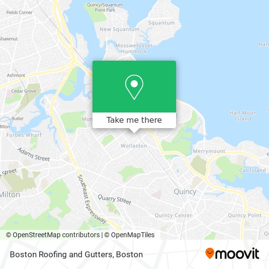 Boston Roofing and Gutters map