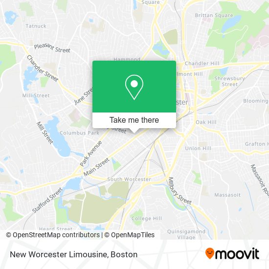 New Worcester Limousine map