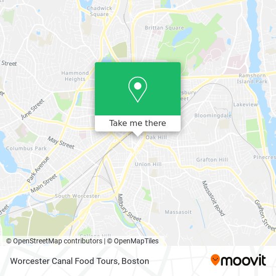 Mapa de Worcester Canal Food Tours