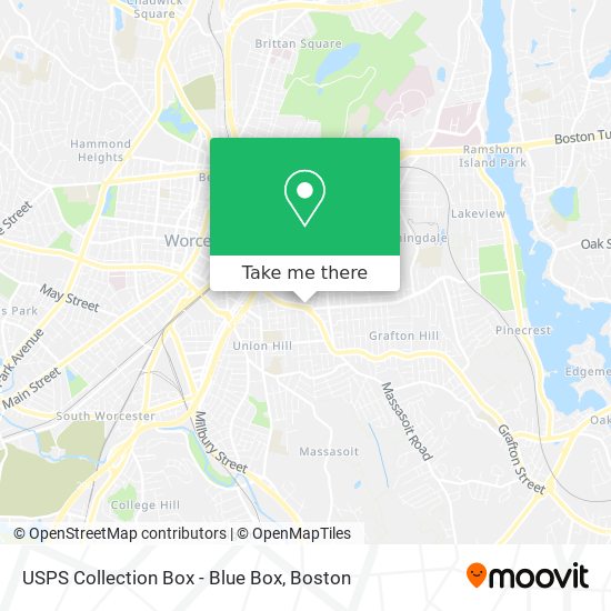 Mapa de USPS Collection Box - Blue Box