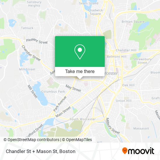 Chandler St + Mason St map
