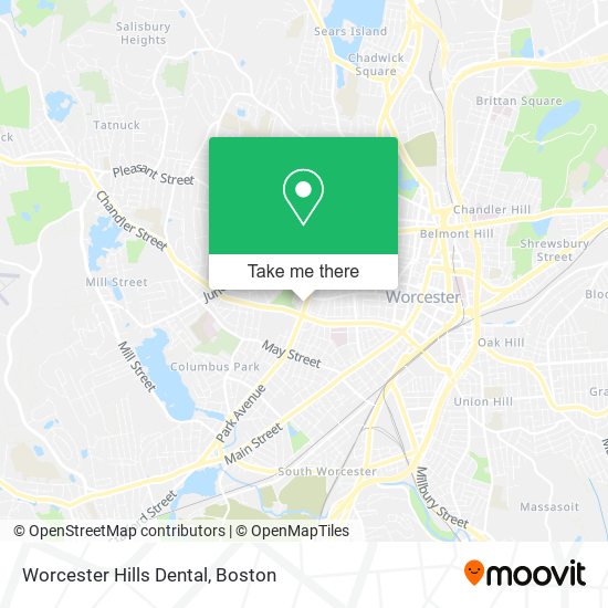 Worcester Hills Dental map