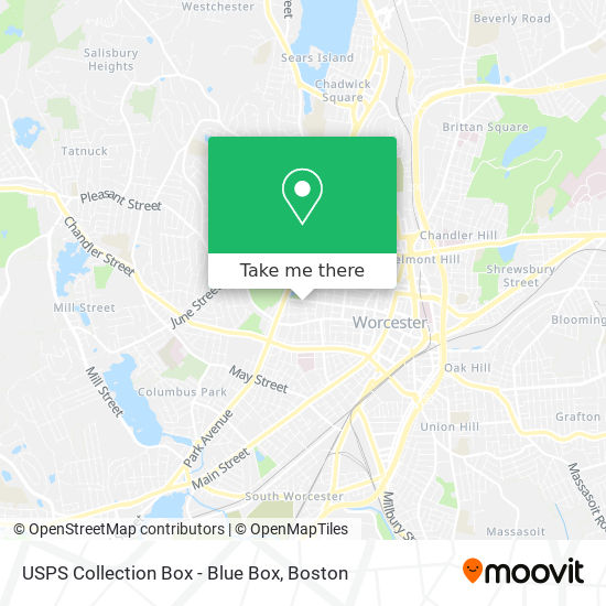 Mapa de USPS Collection Box - Blue Box