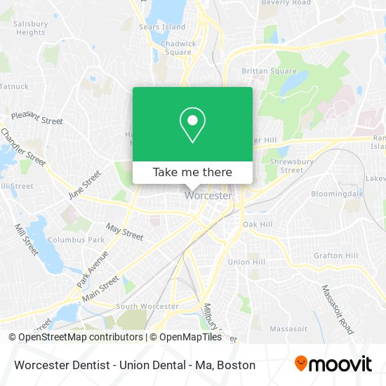 Worcester Dentist - Union Dental - Ma map