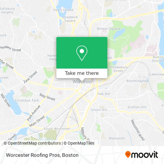 Worcester Roofing Pros map