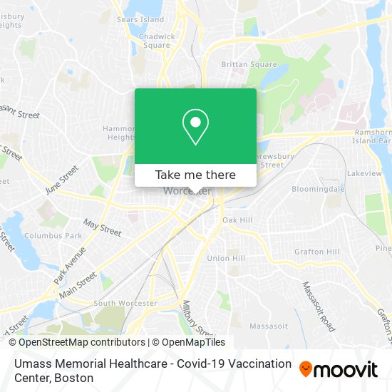Umass Memorial Healthcare - Covid-19 Vaccination Center map