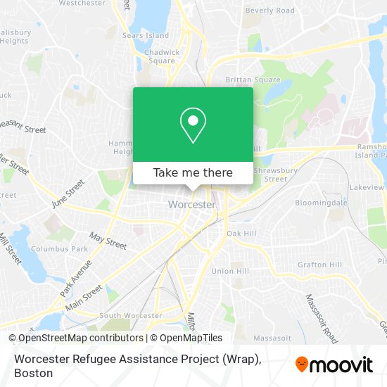 Mapa de Worcester Refugee Assistance Project (Wrap)