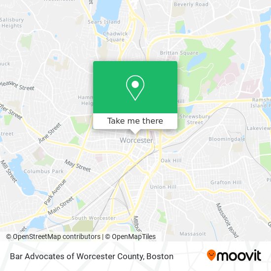 Mapa de Bar Advocates of Worcester County