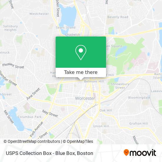 Mapa de USPS Collection Box - Blue Box
