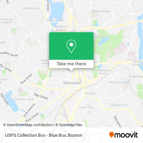 Mapa de USPS Collection Box - Blue Box