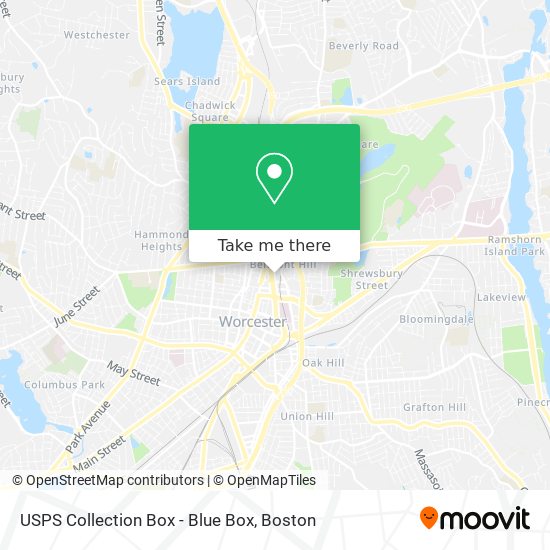 Mapa de USPS Collection Box - Blue Box