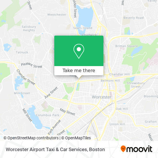 Worcester Airport Taxi & Car Services map