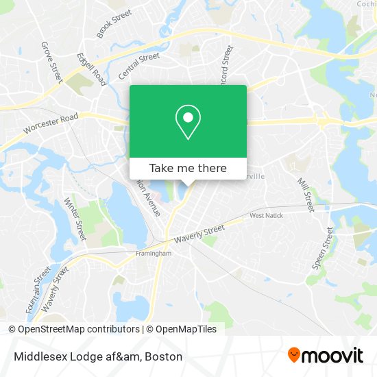 Middlesex Lodge af&am map