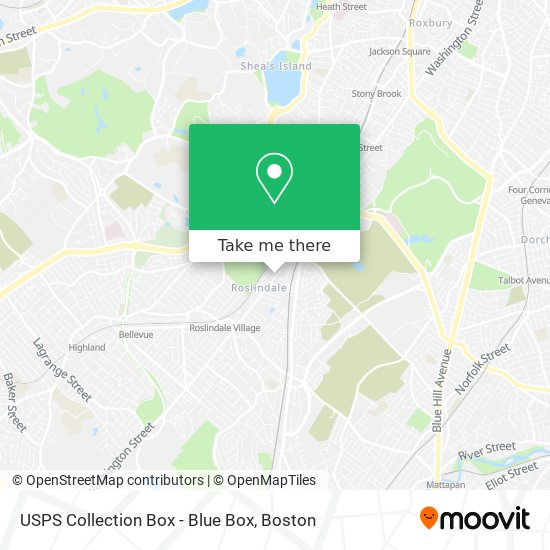 Mapa de USPS Collection Box - Blue Box