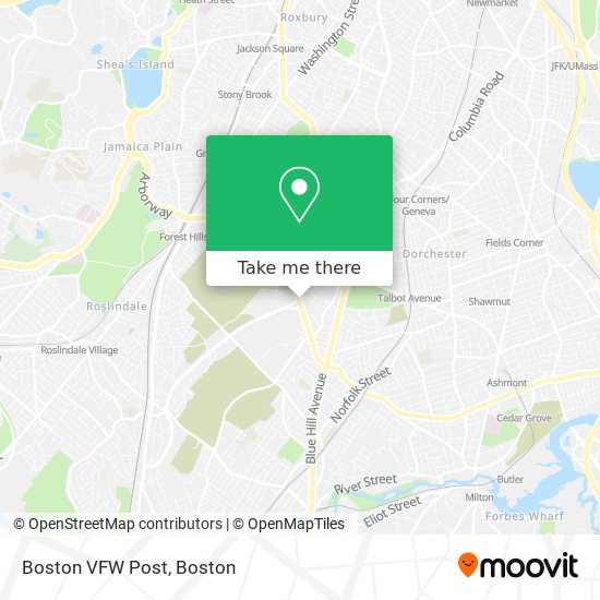 Boston VFW Post map