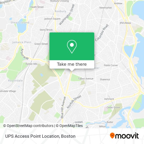 UPS Access Point Location map