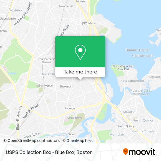 USPS Collection Box - Blue Box map