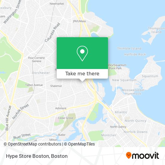 Mapa de Hype Store Boston