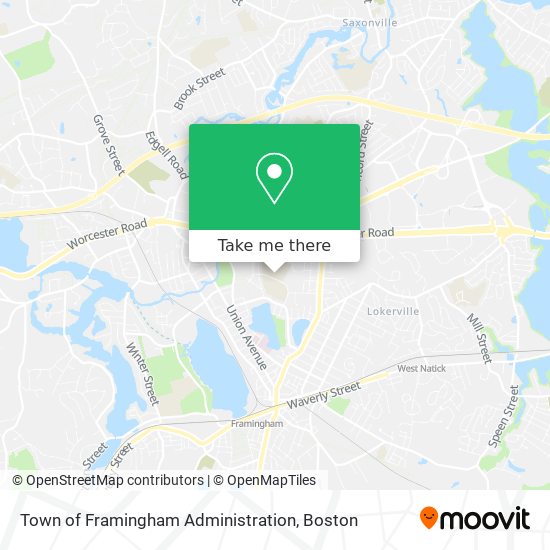 Town of Framingham Administration map
