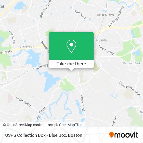 Mapa de USPS Collection Box - Blue Box