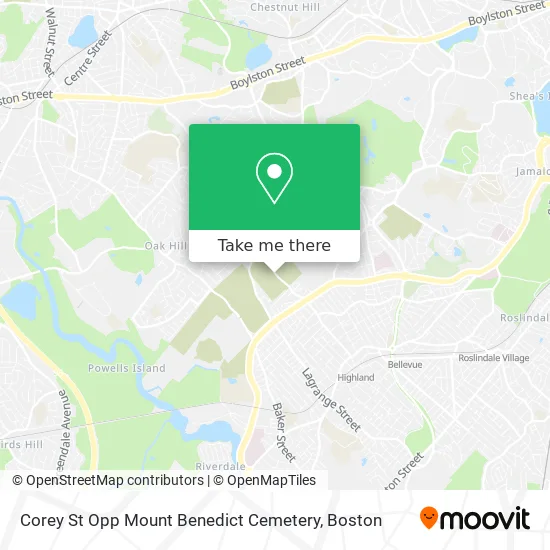 Corey St Opp Mount Benedict Cemetery map