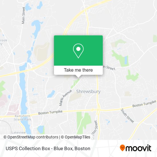 Mapa de USPS Collection Box - Blue Box