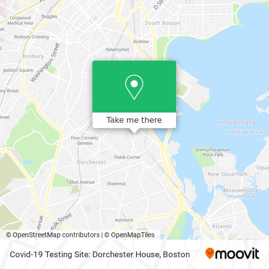 Covid-19 Testing Site: Dorchester House map