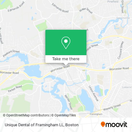 Unique Dental of Framingham LL map