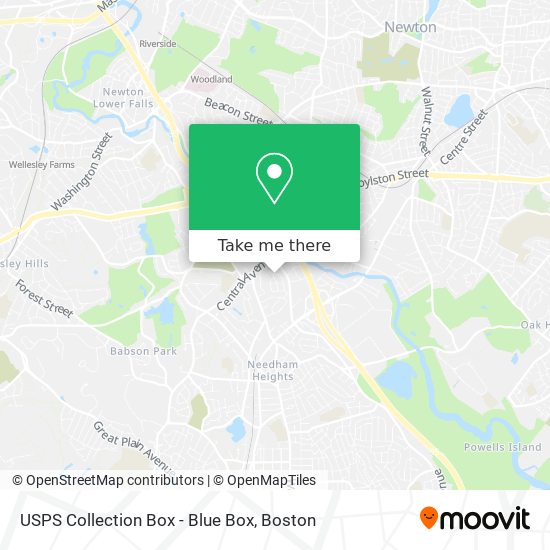 Mapa de USPS Collection Box - Blue Box