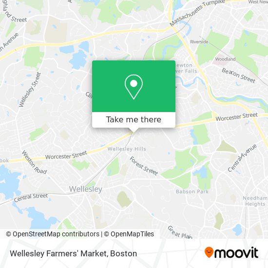 Wellesley Farmers' Market map