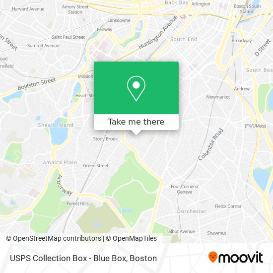 Mapa de USPS Collection Box - Blue Box