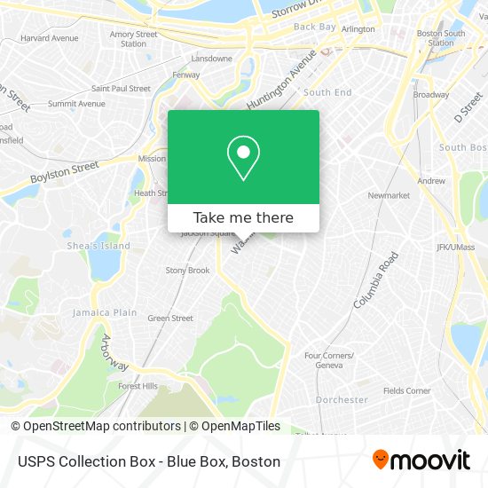 Mapa de USPS Collection Box - Blue Box