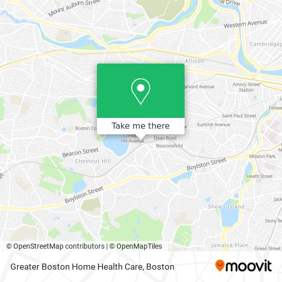 Greater Boston Home Health Care map